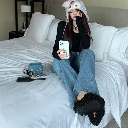 Women's Vintage Trendy High-Waisted Denim Jeans