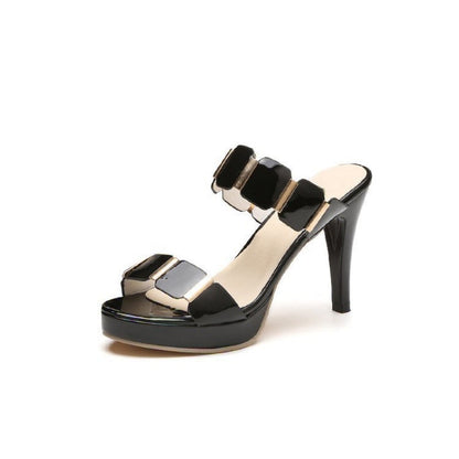 Women's Open Toe Slip-On High Heel Sandals