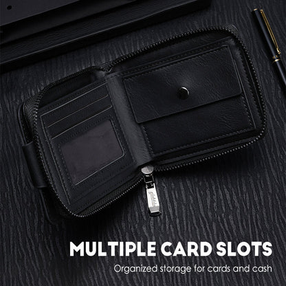 Men's Vintage Compact Zipper Wallet