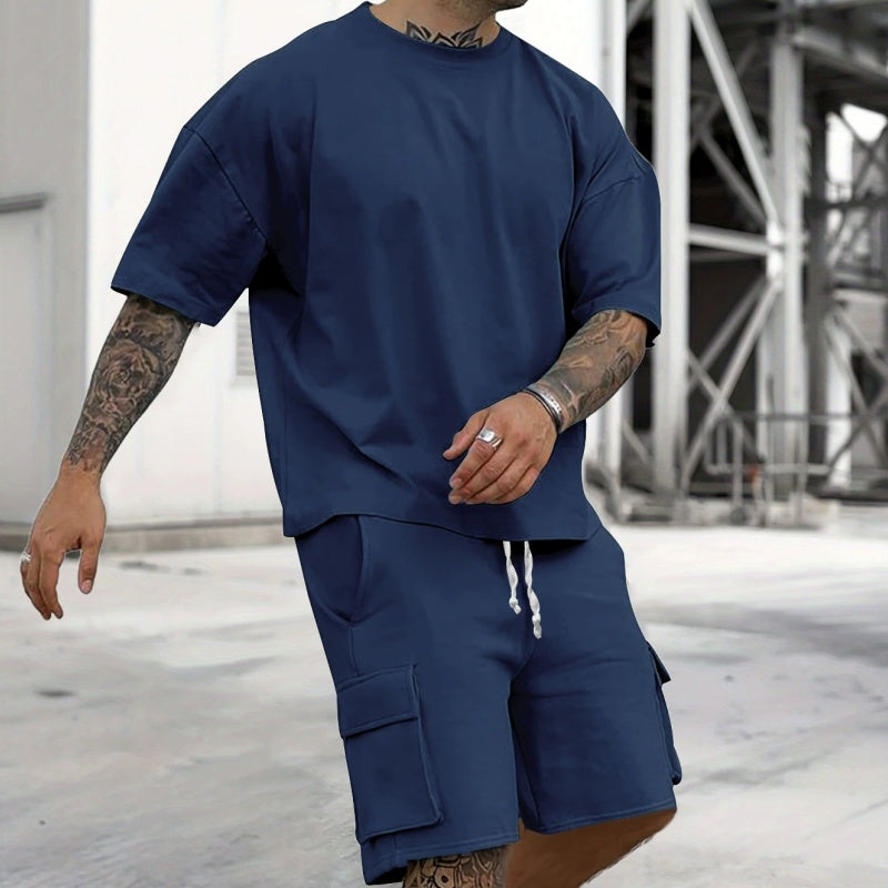 Men's Casual Short Sleeve T-Shirt Shorts Set