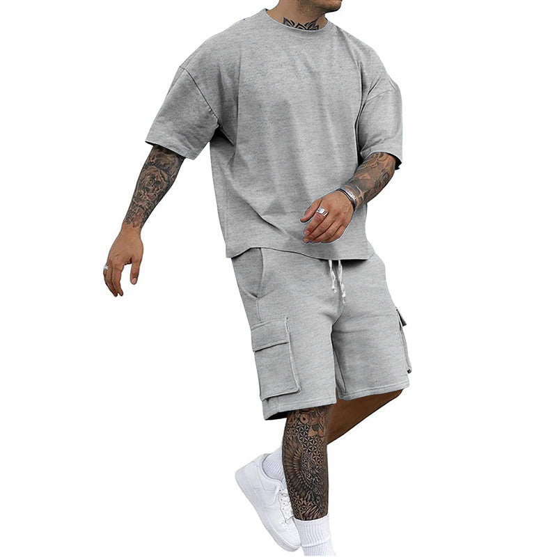 Men's Casual Short Sleeve T-Shirt Shorts Set