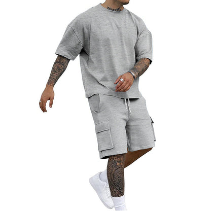 Men's Casual Short Sleeve T-Shirt Shorts Set