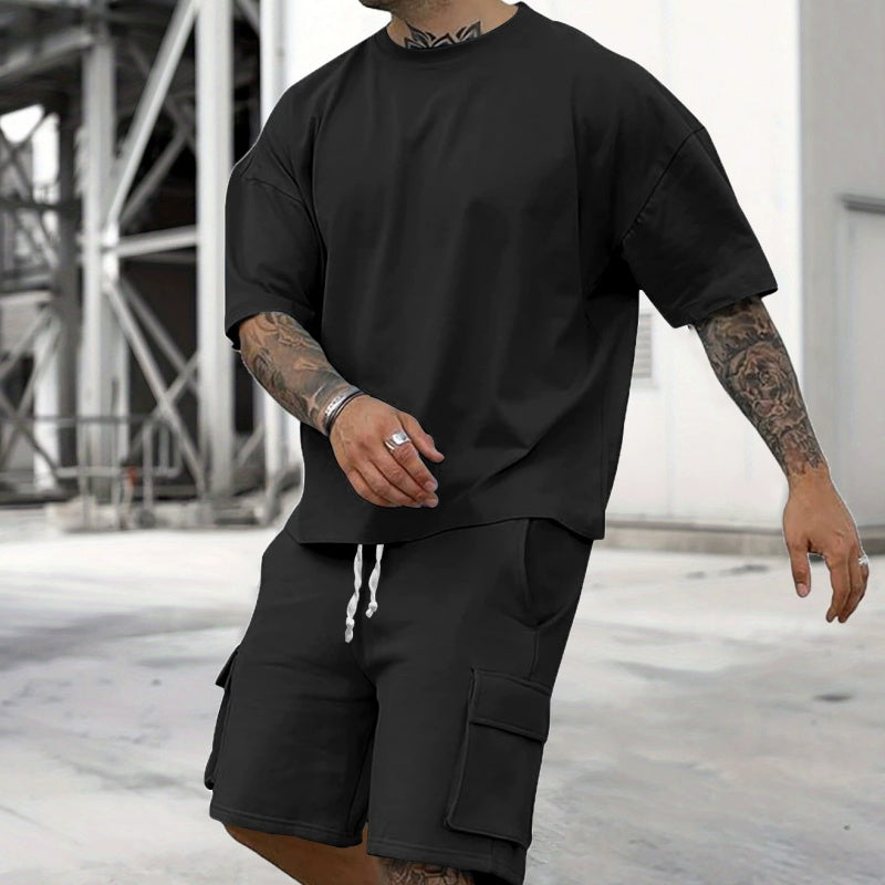 Men's Casual Short Sleeve T-Shirt Shorts Set