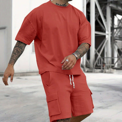 Men's Casual Short Sleeve T-Shirt Shorts Set