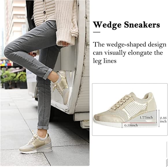 High Heeld Wedge Sneakers For Women