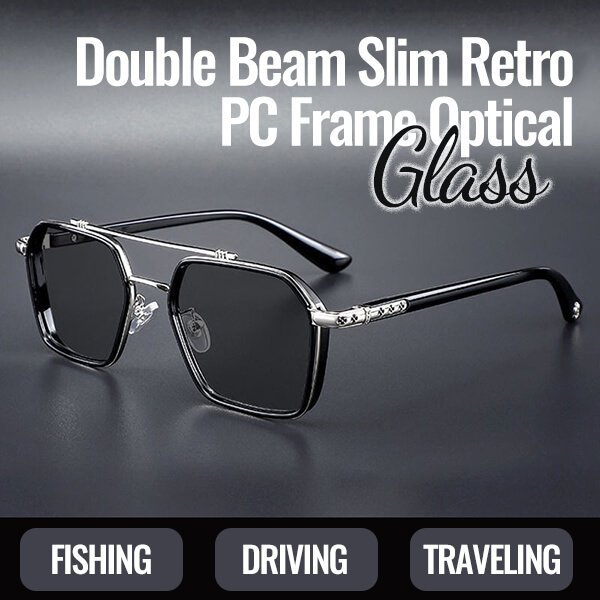 Dual Beam Slim Vintage PC Frame Optical Sunglasses (Last Day Sale Price)