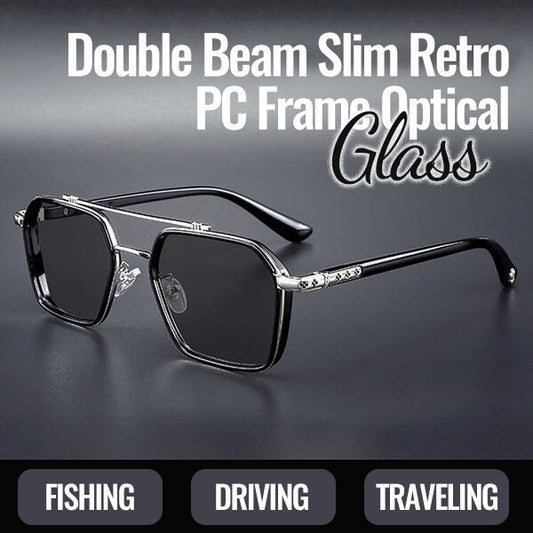 Dual Beam Slim Vintage PC Frame Optical Sunglasses (Last Day Sale Price)