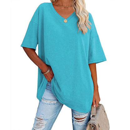 Women's Casual Loose V-neck T-shirt