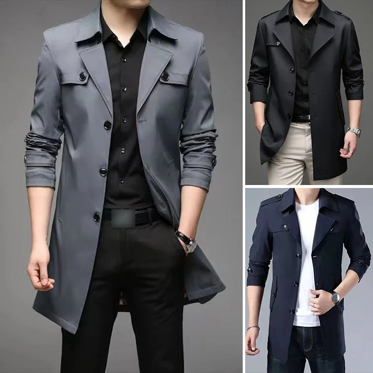 Mid-length Business Style Trench Coat