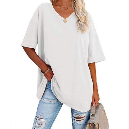 Women's Casual Loose V-neck T-shirt