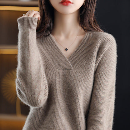 Women's V-neck Cashmere Sweater