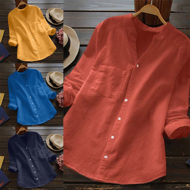 Japanese Style Handmade Linen Cotton Casual Loose Shirt